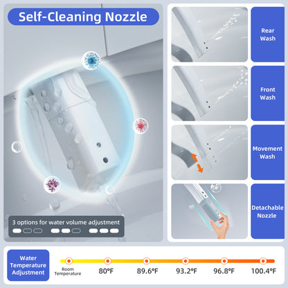 WOODBRIDGE EBT470 | Smart Bidet Toilet | Foot Sensor Auto Open/Close & Quiet Flush | Warm Air Dryer| Nightlight