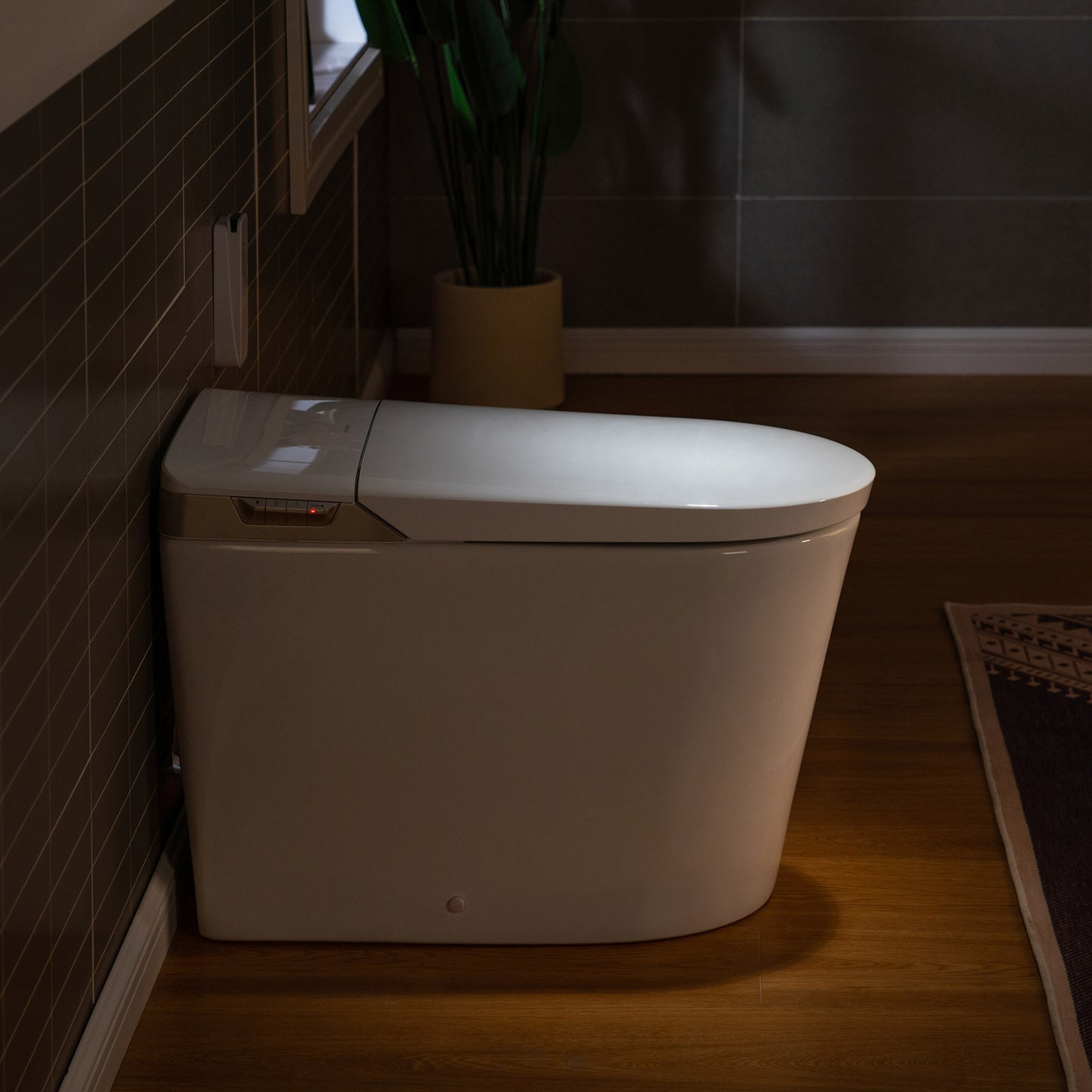 WOODBRIDGE EBT470 | Smart Bidet Toilet | Foot Sensor Auto Open/Close & Quiet Flush | Warm Air Dryer| Nightlight