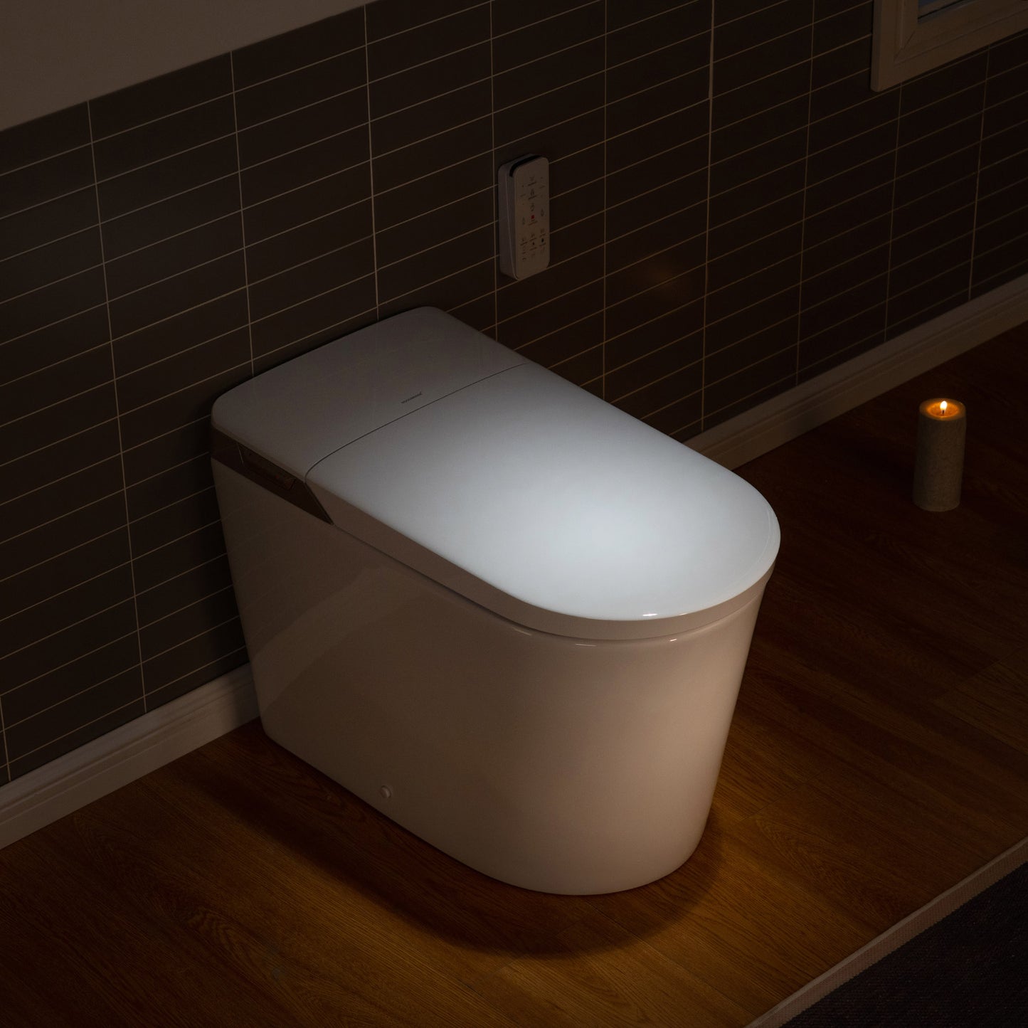 WOODBRIDGE EBT470 | Smart Bidet Toilet | Foot Sensor Auto Open/Close & Quiet Flush | Warm Air Dryer| Nightlight
