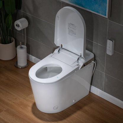 WOODBRIDGE EBT470 | Smart Bidet Toilet | Foot Sensor Auto Open/Close & Quiet Flush | Warm Air Dryer| Nightlight