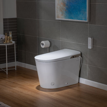 WOODBRIDGE EBT470 | Smart Bidet Toilet | Foot Sensor Auto Open/Close & Quiet Flush | Warm Air Dryer| Nightlight