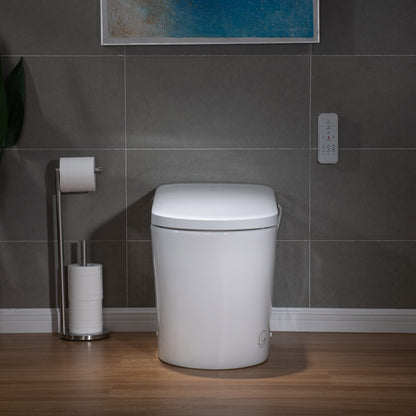 WOODBRIDGE EBT470 | Smart Bidet Toilet | Foot Sensor Auto Open/Close & Quiet Flush | Warm Air Dryer| Nightlight
