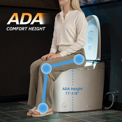 WOODBRIDGE EBT230 | Smart Bidet Toilet | Auto Open & Close with Foot Sensor | Hands-Free Auto Flush with Heated Seat