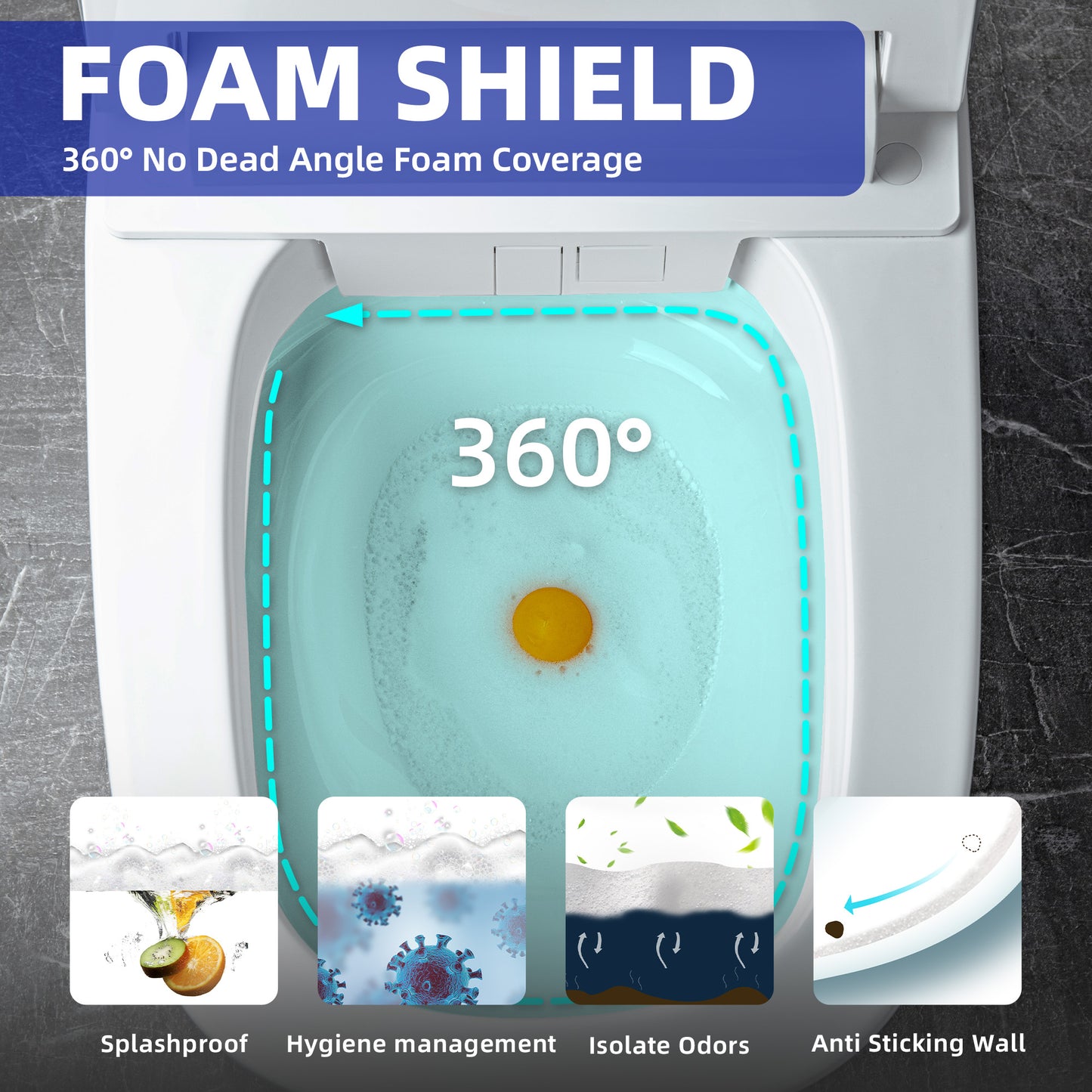 WOODBRIDGE EBT350 | ADA-Compliant Smart Bidet Toilet | Automatic Open/Close Lid | Heated Seat | Auto Flush