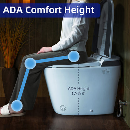 WOODBRIDGE EBT350 | ADA-Compliant Smart Bidet Toilet | Automatic Open/Close Lid | Heated Seat | Auto Flush