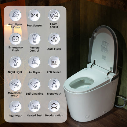 WOODBRIDGE EBT350 | ADA-Compliant Smart Bidet Toilet | Automatic Open/Close Lid | Heated Seat | Auto Flush