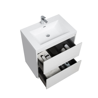 WOODBRIDGE | Freestanding Bathroom Vanity | with Glossy White Resin Composite Top, Integrated Sink