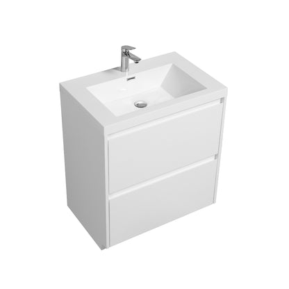 WOODBRIDGE | Freestanding Bathroom Vanity | with Glossy White Resin Composite Top, Integrated Sink