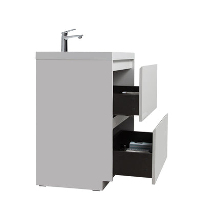 WOODBRIDGE | Freestanding Bathroom Vanity | with Glossy White Resin Composite Top, Integrated Sink