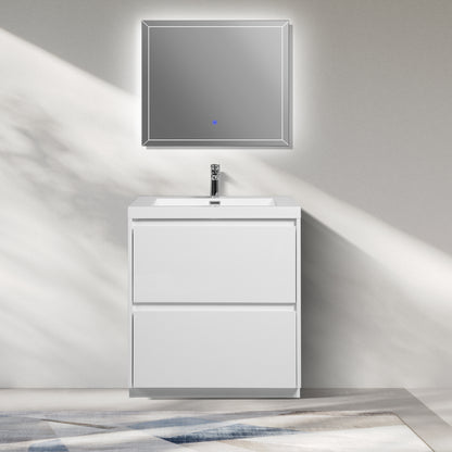 WOODBRIDGE | Freestanding Bathroom Vanity | with Glossy White Resin Composite Top, Integrated Sink