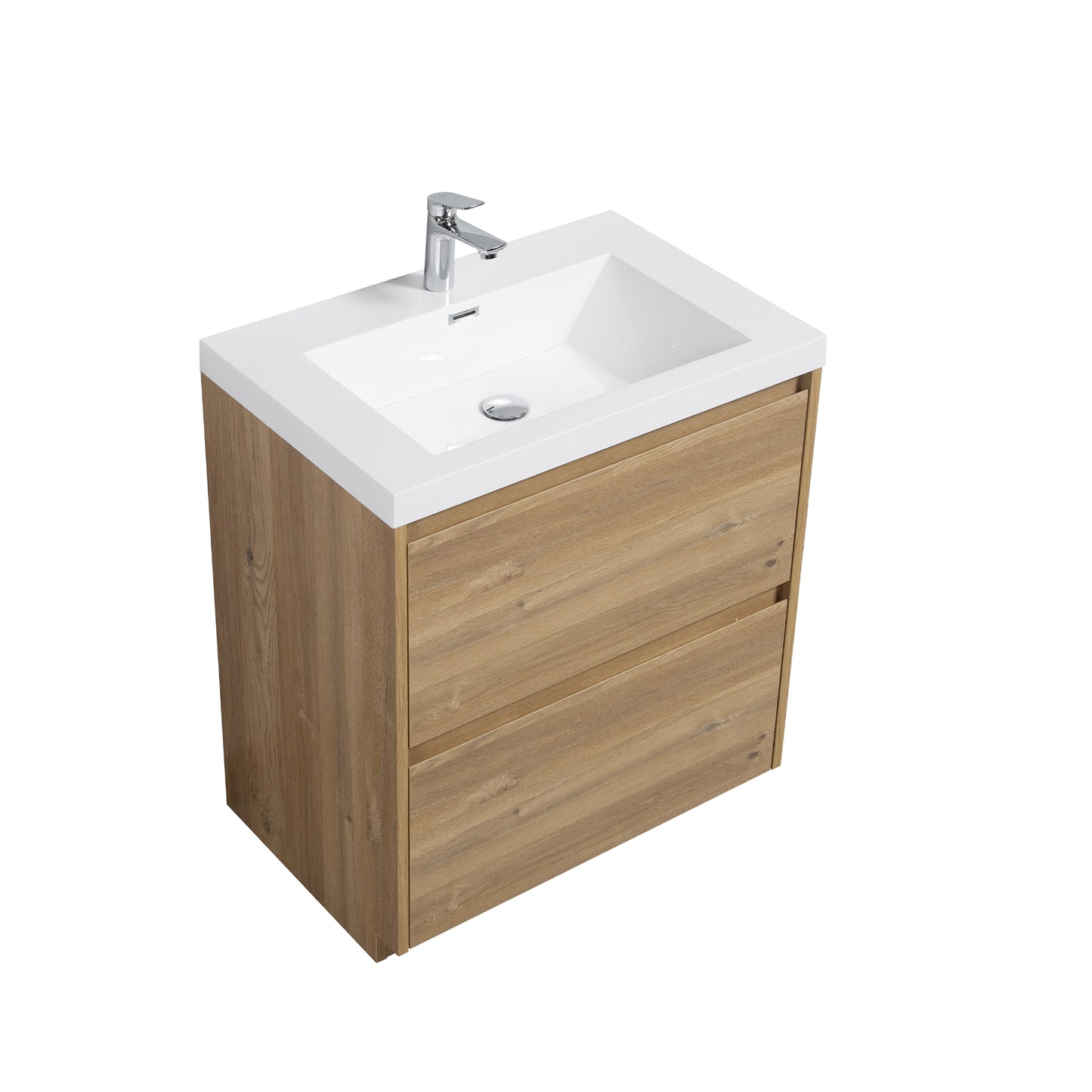 WOODBRIDGE | Freestanding Bathroom Vanity | with Glossy White Resin Composite Top, Integrated Sink