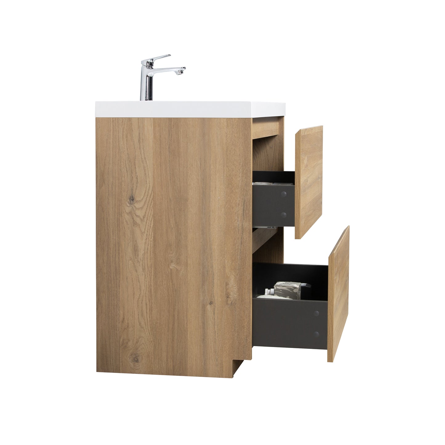 WOODBRIDGE | Freestanding Bathroom Vanity | with Glossy White Resin Composite Top, Integrated Sink