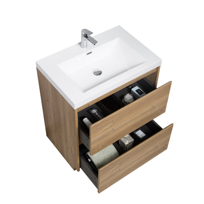WOODBRIDGE | Freestanding Bathroom Vanity | with Glossy White Resin Composite Top, Integrated Sink