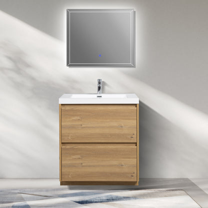 WOODBRIDGE | Freestanding Bathroom Vanity | with Glossy White Resin Composite Top, Integrated Sink
