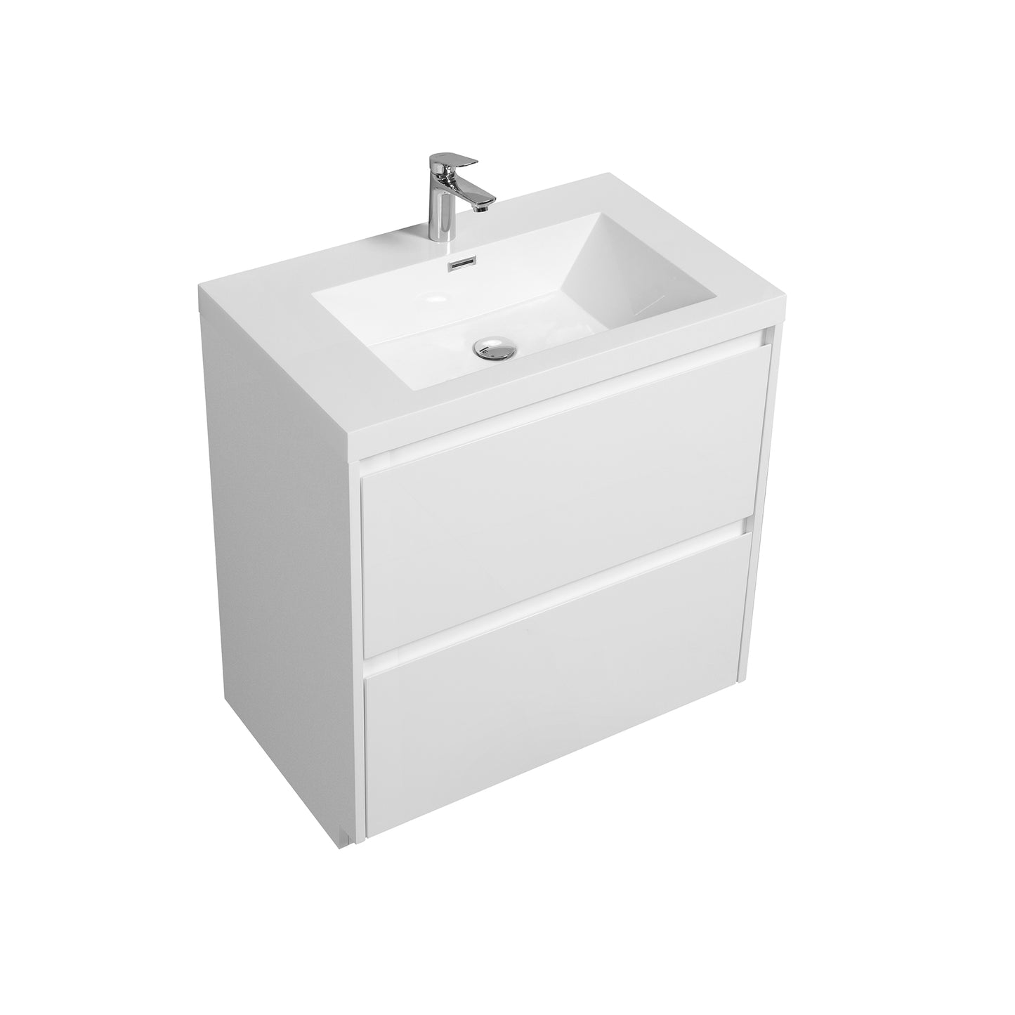 WOODBRIDGE | Freestanding Bathroom Vanity | with Glossy White Resin Composite Top, Integrated Sink