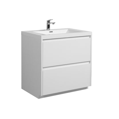 WOODBRIDGE | Freestanding Bathroom Vanity | with Glossy White Resin Composite Top, Integrated Sink