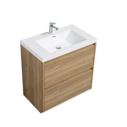 WOODBRIDGE | Freestanding Bathroom Vanity | with Glossy White Resin Composite Top, Integrated Sink