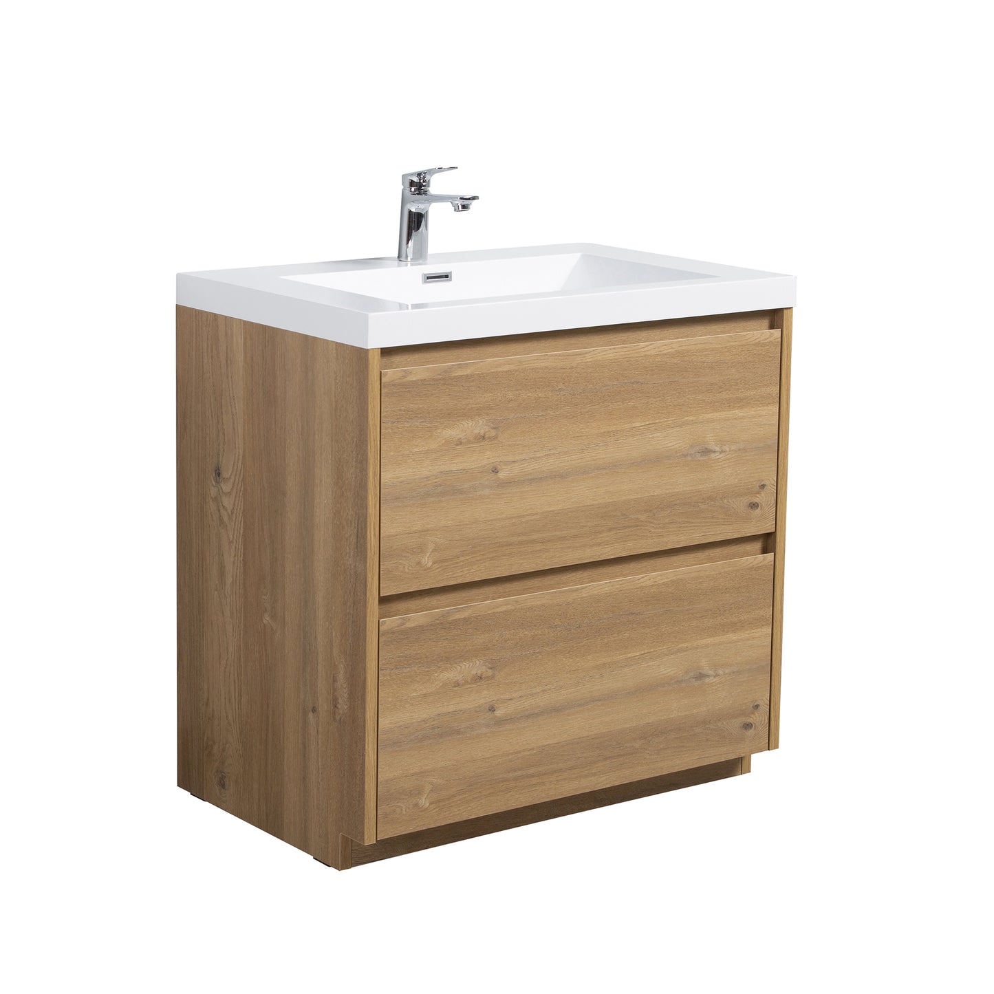 WOODBRIDGE | Freestanding Bathroom Vanity | with Glossy White Resin Composite Top, Integrated Sink