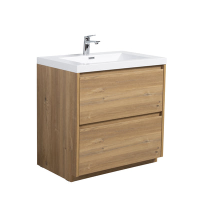 WOODBRIDGE | Freestanding Bathroom Vanity | with Glossy White Resin Composite Top, Integrated Sink