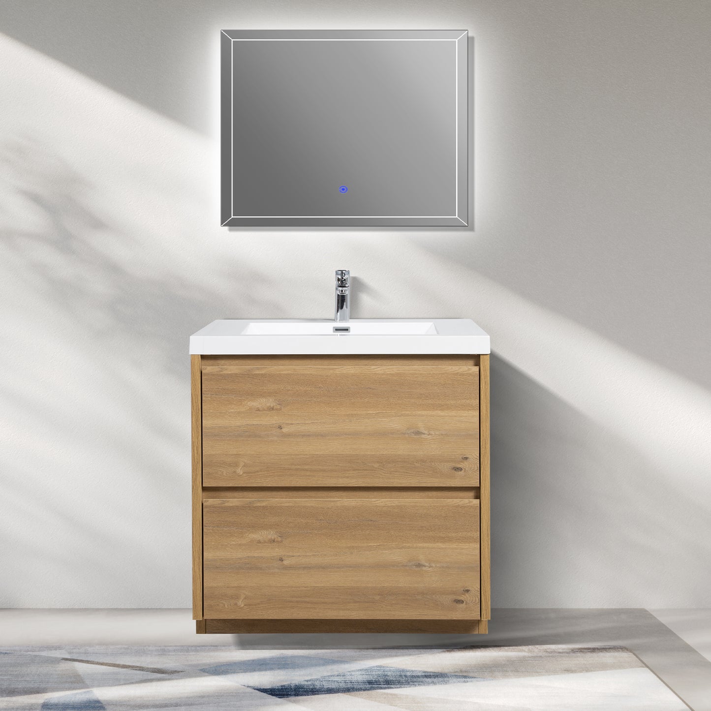 WOODBRIDGE | Freestanding Bathroom Vanity | with Glossy White Resin Composite Top, Integrated Sink