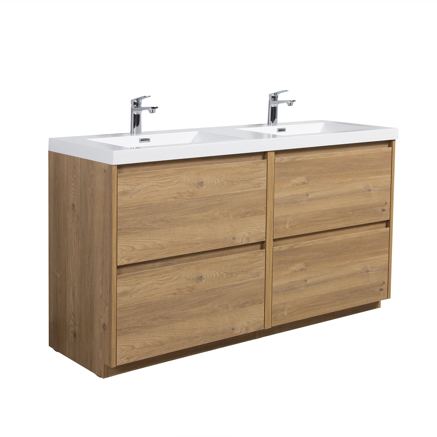 WOODBRIDGE | Freestanding Double Bathroom Vanity | with White Resin Composite Double Sink Top