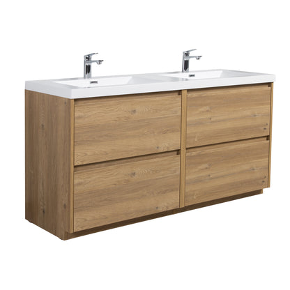 WOODBRIDGE | Freestanding Double Bathroom Vanity | with White Resin Composite Double Sink Top