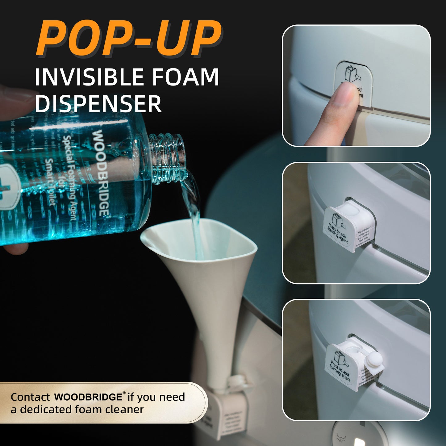 WOODBRIDGE EBT230 | Smart Bidet Toilet | Auto Open & Close with Foot Sensor | Hands-Free Auto Flush with Heated Seat