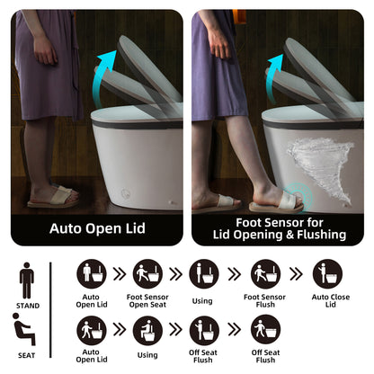 WOODBRIDGE EBT350 | ADA-Compliant Smart Bidet Toilet | Automatic Open/Close Lid | Heated Seat | Auto Flush