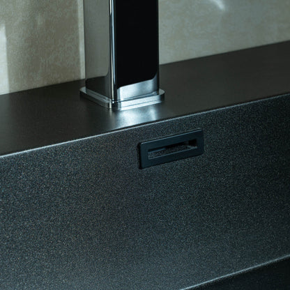 WOODBRIDGE | Wall-Mounted Floating Bathroom Vanity | Multi-Layer Engineered Wood | Black Sintered Stone Top