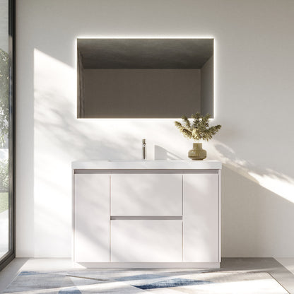 WOODBRIDGE | Freestanding Bathroom Vanity | with Glossy White Resin Composite Top, Integrated Sink