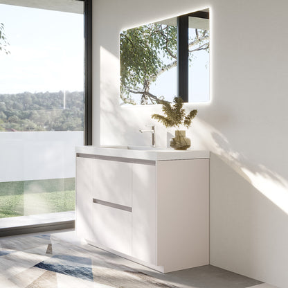 WOODBRIDGE | Freestanding Bathroom Vanity | with Glossy White Resin Composite Top, Integrated Sink