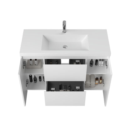 WOODBRIDGE | Freestanding Bathroom Vanity | with Glossy White Resin Composite Top, Integrated Sink