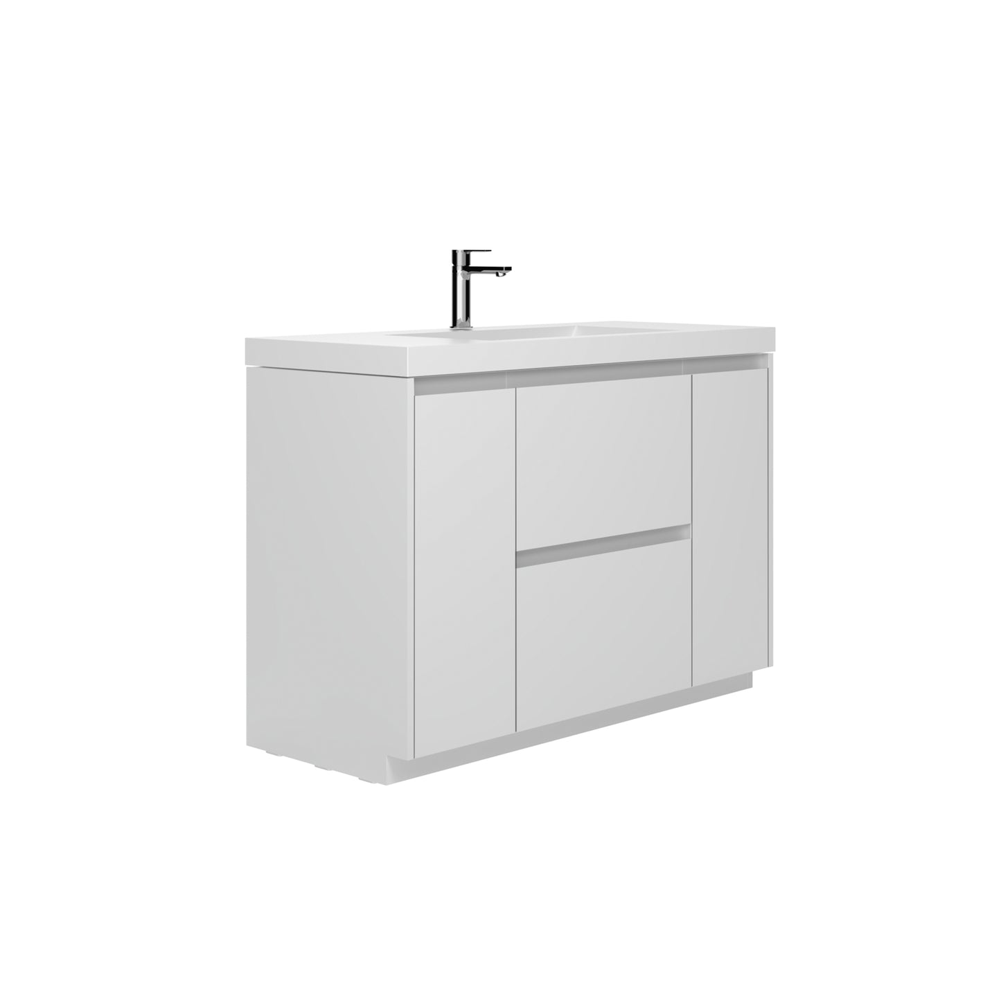 WOODBRIDGE | Freestanding Bathroom Vanity | with Glossy White Resin Composite Top, Integrated Sink