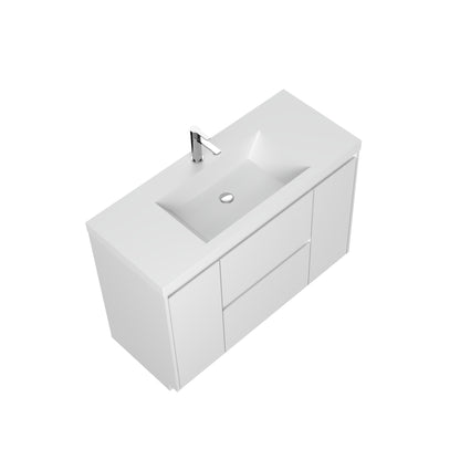 WOODBRIDGE | Freestanding Bathroom Vanity | with Glossy White Resin Composite Top, Integrated Sink