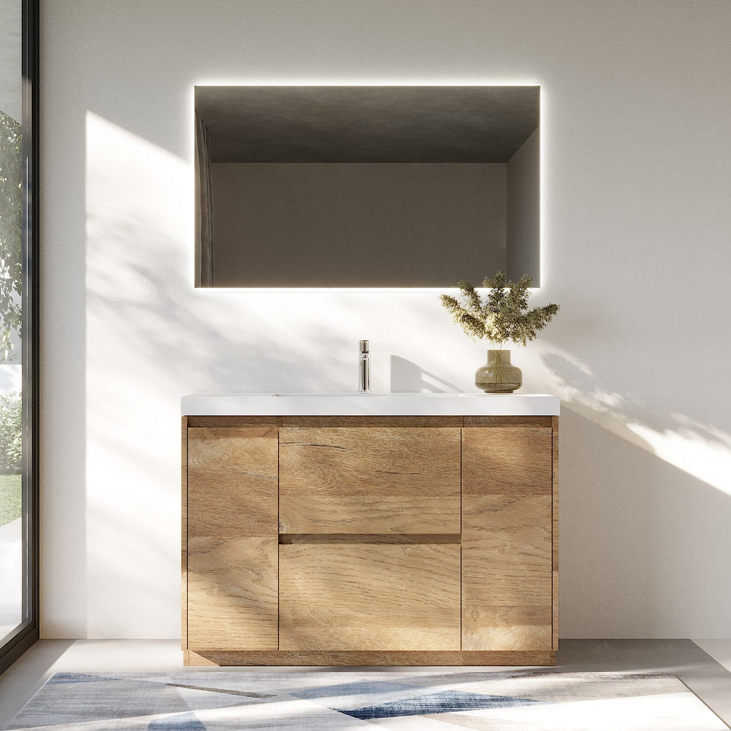 WOODBRIDGE | Freestanding Bathroom Vanity | with Glossy White Resin Composite Top, Integrated Sink