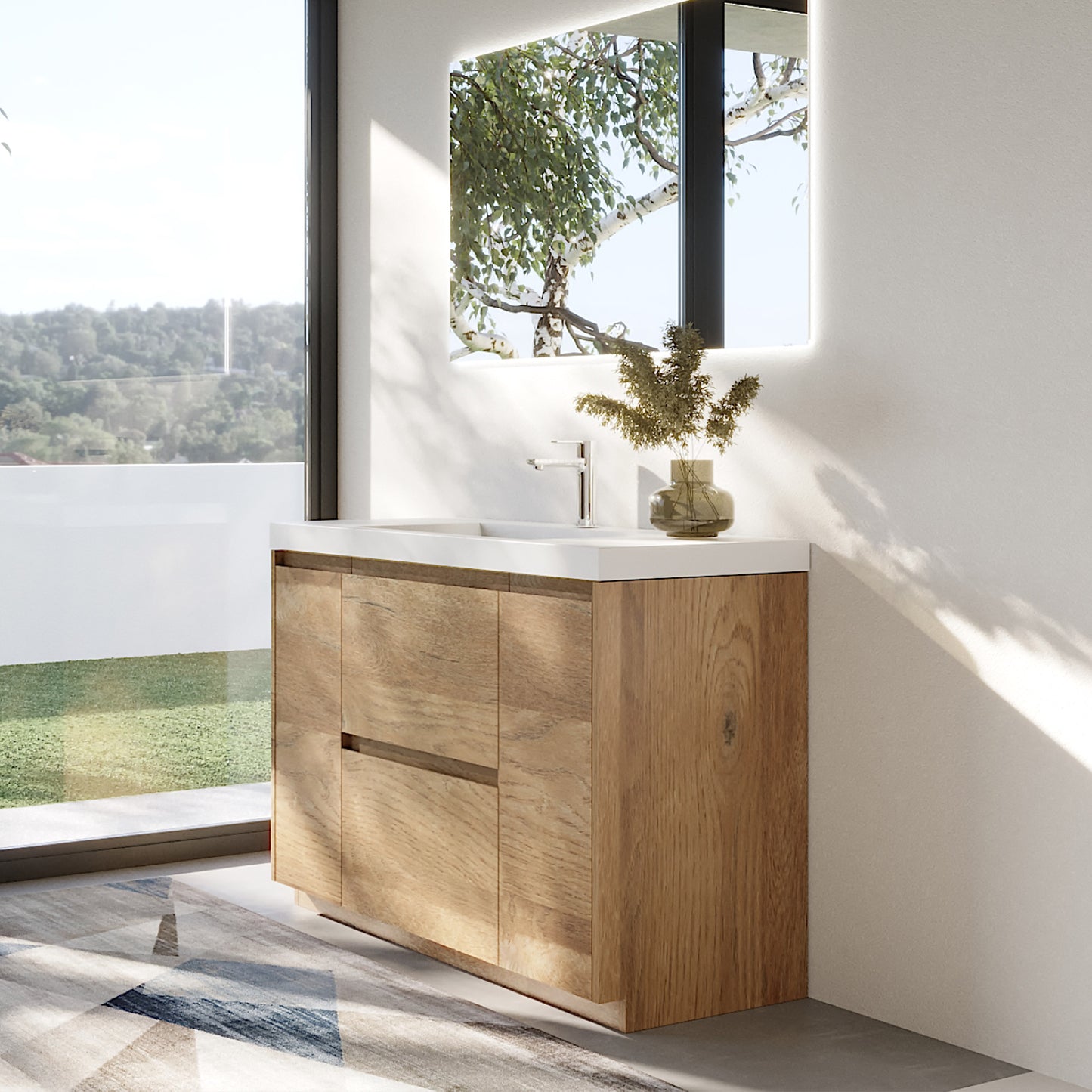 WOODBRIDGE | Freestanding Bathroom Vanity | with Glossy White Resin Composite Top, Integrated Sink