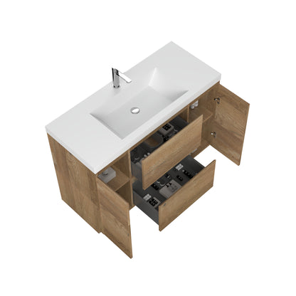 WOODBRIDGE | Freestanding Bathroom Vanity | with Glossy White Resin Composite Top, Integrated Sink