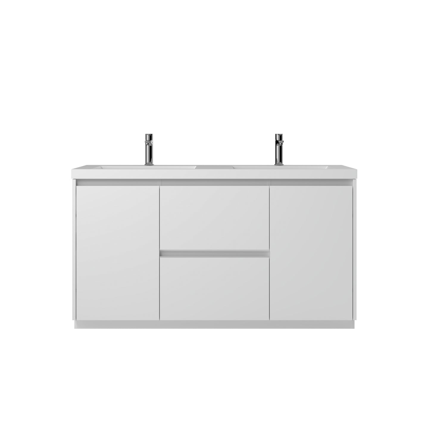 WOODBRIDGE | Freestanding Bathroom Vanity | with Glossy White Resin Composite Top, Integrated Sink