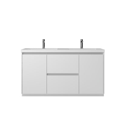 WOODBRIDGE | Freestanding Bathroom Vanity | with Glossy White Resin Composite Top, Integrated Sink