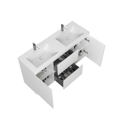 WOODBRIDGE | Freestanding Bathroom Vanity | with Glossy White Resin Composite Top, Integrated Sink