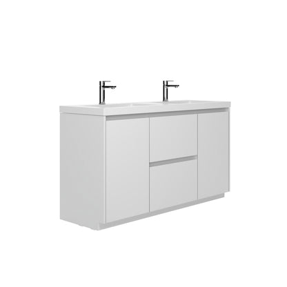 WOODBRIDGE | Freestanding Bathroom Vanity | with Glossy White Resin Composite Top, Integrated Sink