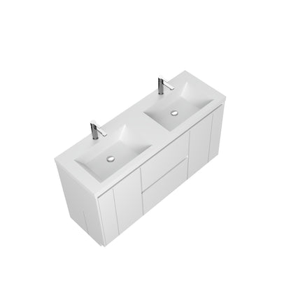 WOODBRIDGE | Freestanding Bathroom Vanity | with Glossy White Resin Composite Top, Integrated Sink