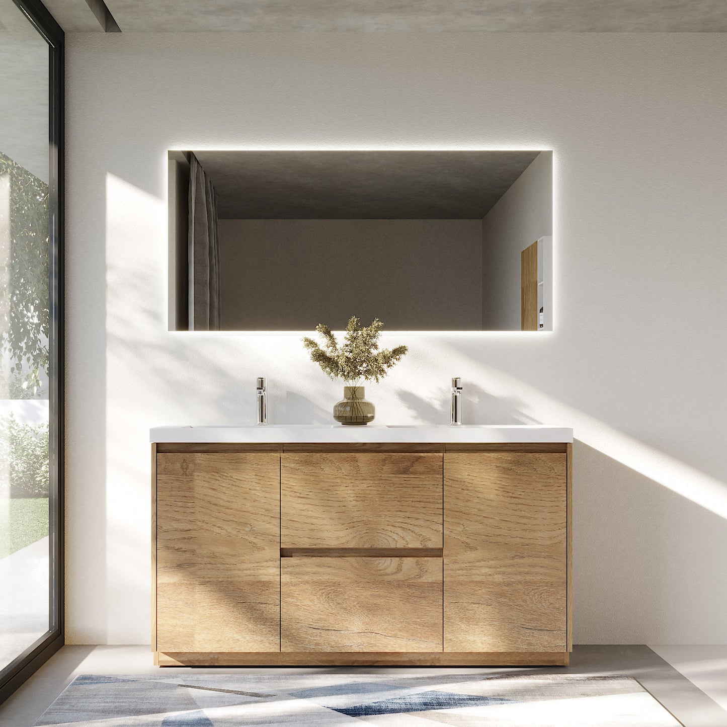 WOODBRIDGE | Freestanding Bathroom Vanity | with Glossy White Resin Composite Top, Integrated Sink