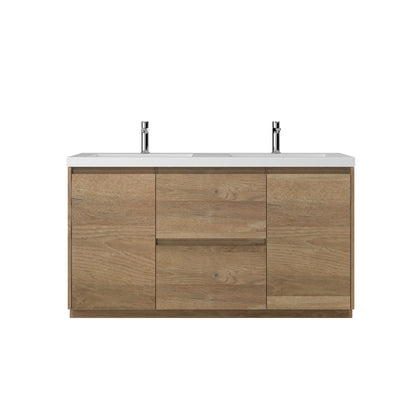WOODBRIDGE | Freestanding Bathroom Vanity | with Glossy White Resin Composite Top, Integrated Sink