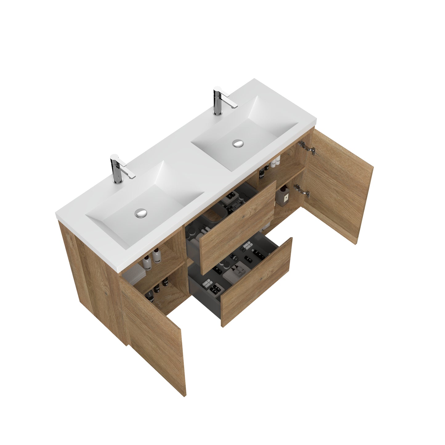 WOODBRIDGE | Freestanding Bathroom Vanity | with Glossy White Resin Composite Top, Integrated Sink