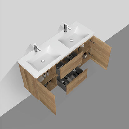 WOODBRIDGE | Freestanding Bathroom Vanity | with Glossy White Resin Composite Top, Integrated Sink