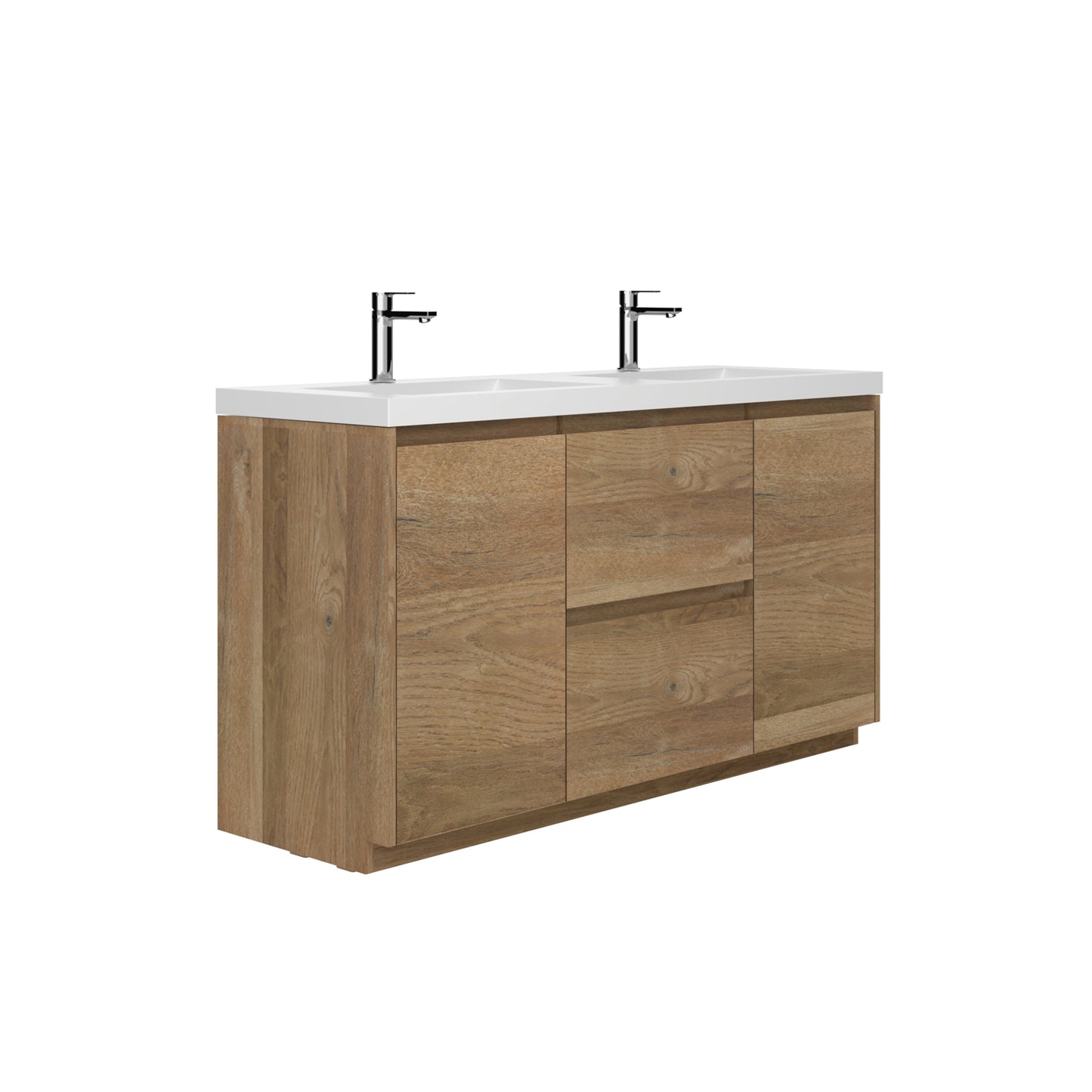 WOODBRIDGE | Freestanding Bathroom Vanity | with Glossy White Resin Composite Top, Integrated Sink