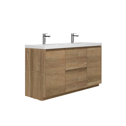 WOODBRIDGE | Freestanding Bathroom Vanity | with Glossy White Resin Composite Top, Integrated Sink