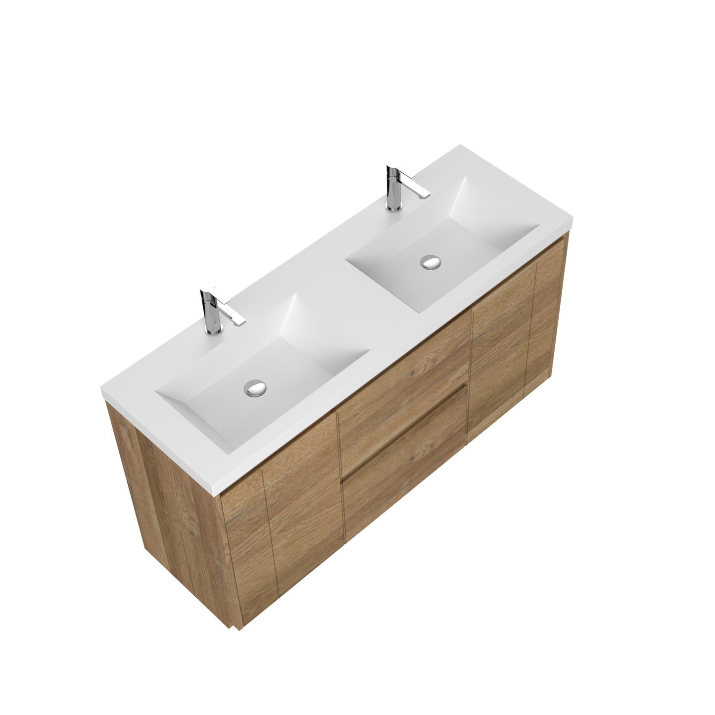 WOODBRIDGE | Freestanding Bathroom Vanity | with Glossy White Resin Composite Top, Integrated Sink