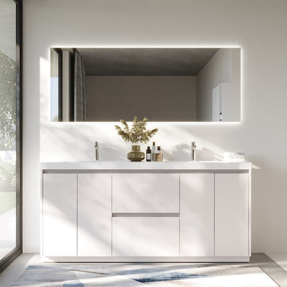 WOODBRIDGE | Freestanding Bathroom Vanity | with Glossy White Resin Composite Top, Integrated Sink